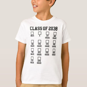 Class of 2038 Grow with me Checklist Graduation T-Shirt