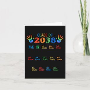 Class of 2038 Grow With Me Colour Handprint Pre-K  Card