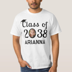 Class of 2038 K-12 Custom Name and Photo keepsake T-Shirt