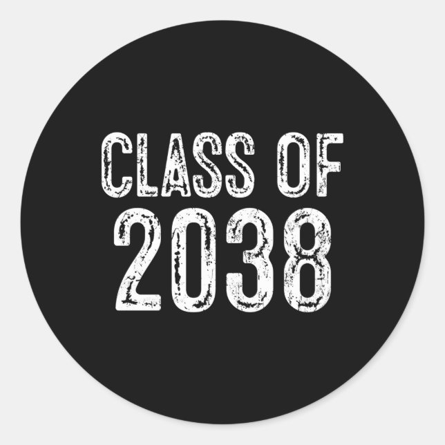 Class Of 2038 Senior Graduation Classic Round Sticker (Front)