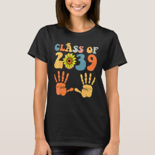 Class Of 2039 Grow With Me Handprint Pre K 12th Gr T-Shirt