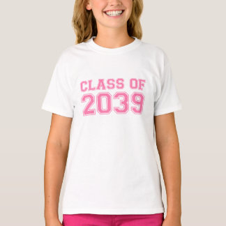 Class of 2039 Pink Varsity Future Graduate T-Shirt