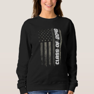 Class of 2040 Senior 2040 Graduation American Flag Sweatshirt