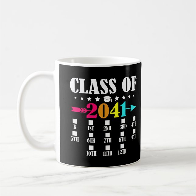 Class Of 2041 Kindergarten Graduation 12th Grade Coffee Mug (Left)