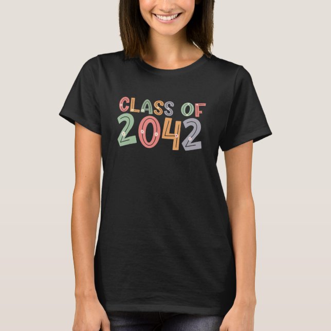 Class Of 2042 Grow With Me Graduation First Day Of T-Shirt (Front)