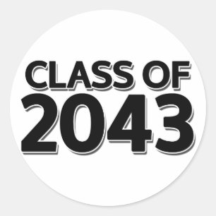 Class of 2043 classic round sticker
