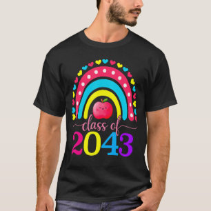 Class Of 2043 Grow With Me Graduation First Day Ra T-Shirt