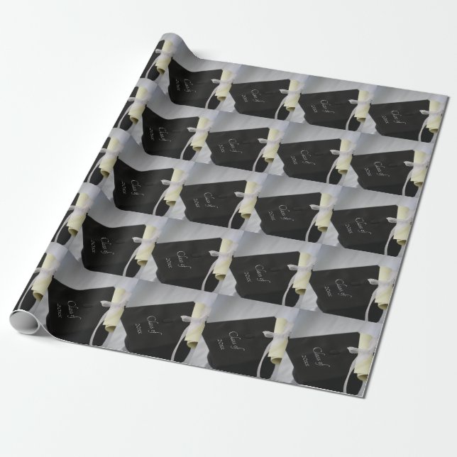Class of 20xx Cap Diploma Custom Gift Wrap (Unrolled)