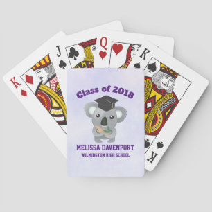 Class of 20xx Cute Koala Bear in Graduation Cap Playing Cards