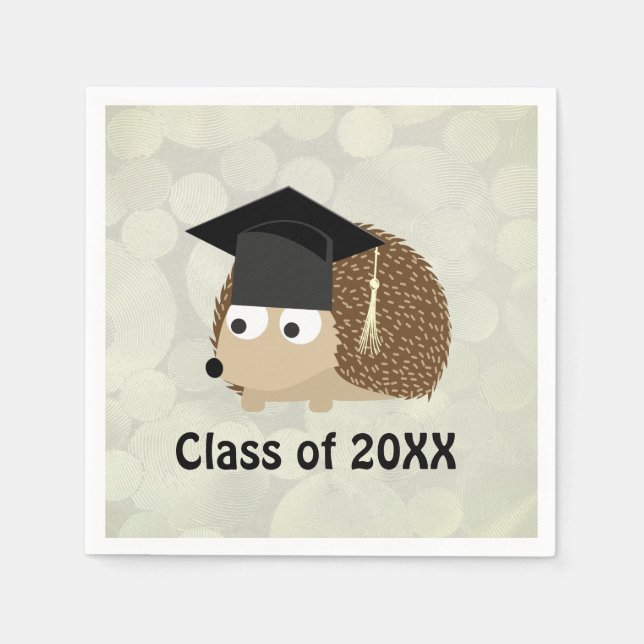 Class of 20XX Hedgehog Graduate Napkin (Front)