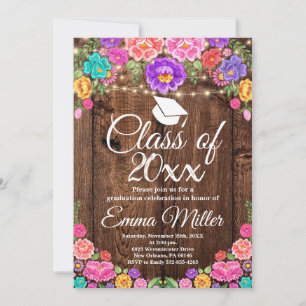 Class of 20XX, Mexican Floral Graduation Party Invitation