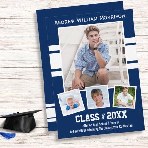 Class of 20XX Photo Collage Sport Graduation Party Invitation