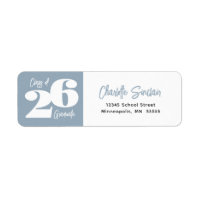 Class of 25 Graduate Blue Return Address Label
