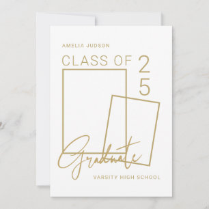 Class Of 25 Photo Gold Script Graduation Announcement