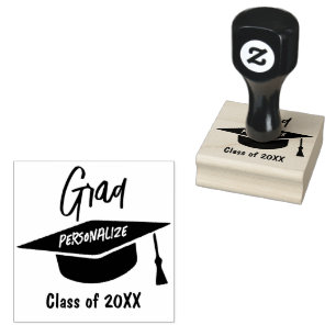 Class of (Add Year) Grad -Personalise Rubber Stamp