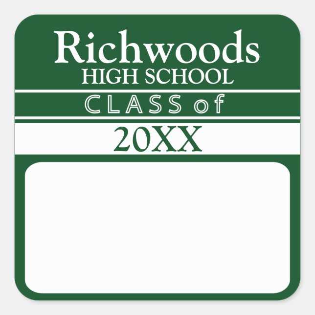 Class Of (Add Year) Name Stickers (Front)