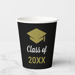 Class Of Any Year Congrats Grad Graduation Cap Paper Cups