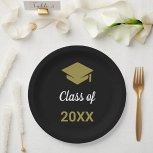 Class Of Any Year Congrats Grad Graduation Cap Paper Plate