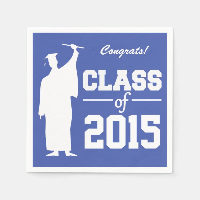 Class of ANY year custom text & colour napkins (Front)
