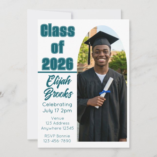 Class of Arch Picture Graduation Invitation (Front)