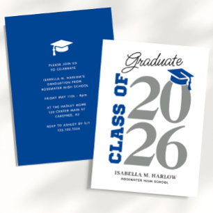 Class of Blue Grey YY Graduation Invitation