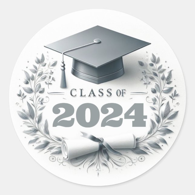 Class of  classic round sticker (Front)