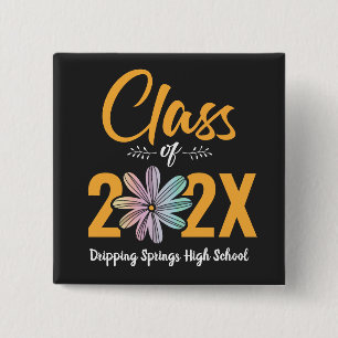 Class Of Flower Senior 15 Cm Square Badge