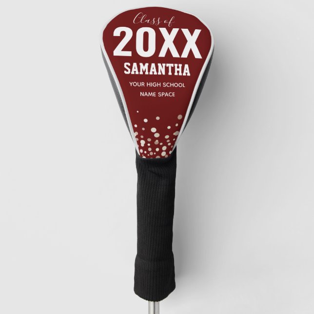 Class of Graduate Custom Name and School Wine Golf Head Cover (Front)