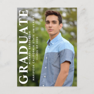 Class of Graduate Photo Graduation Announcement Postcard