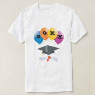 Class of Graduation Balloons Graduate Cap Diploma T-Shirt
