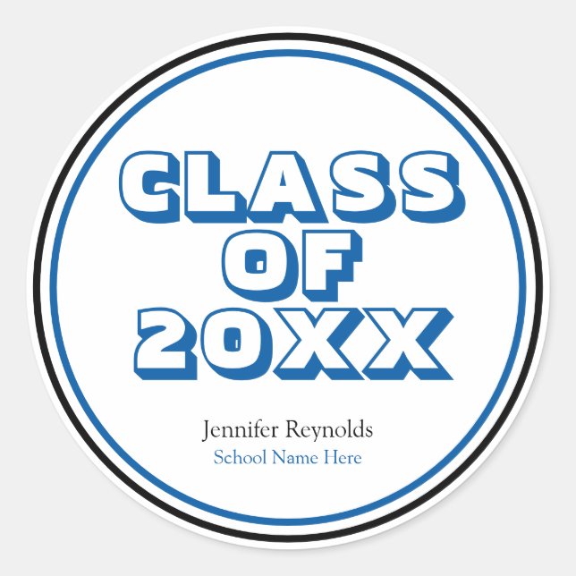 Class Of Graduation Classic Round Sticker (Front)