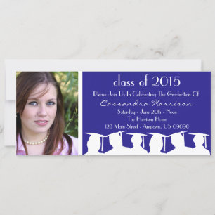 Class Of Graduation Invitation (Blue Silhouette)