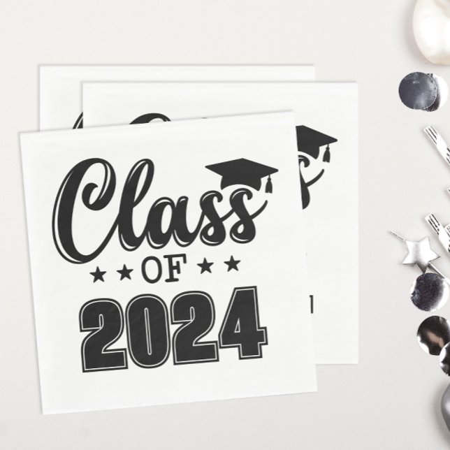 Class of Graduation Napkin (Easily customize the year on these fun "Class of" graduation party napkins.)