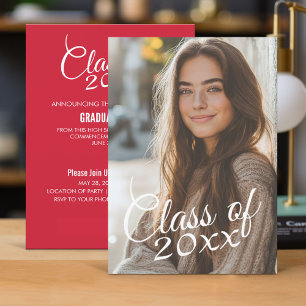 Class of Graduation Photo Announcement Invitation