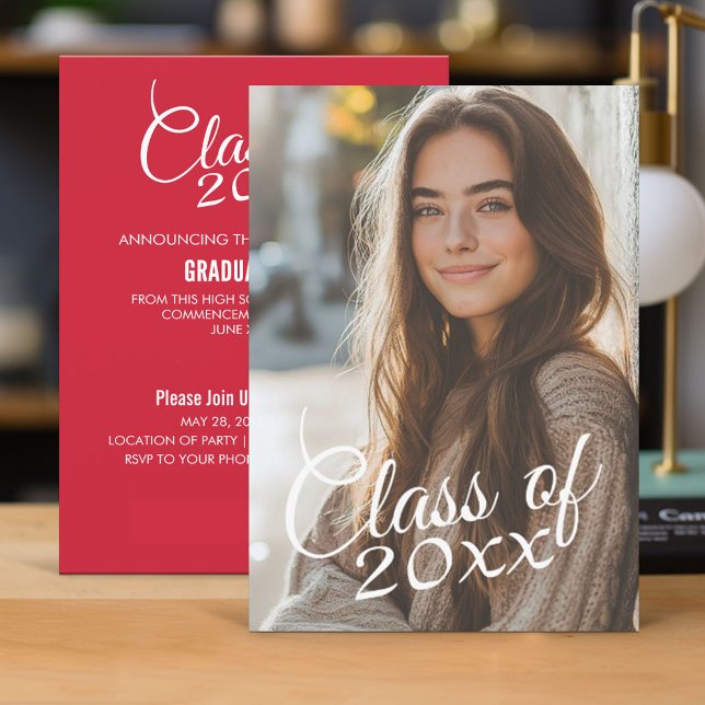 Class of Graduation Photo Announcement Invitation (Graduation Invitation - Classic)