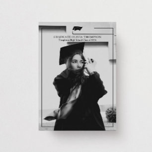 Class of Modern Grad Cap Photo Graduation Invitation