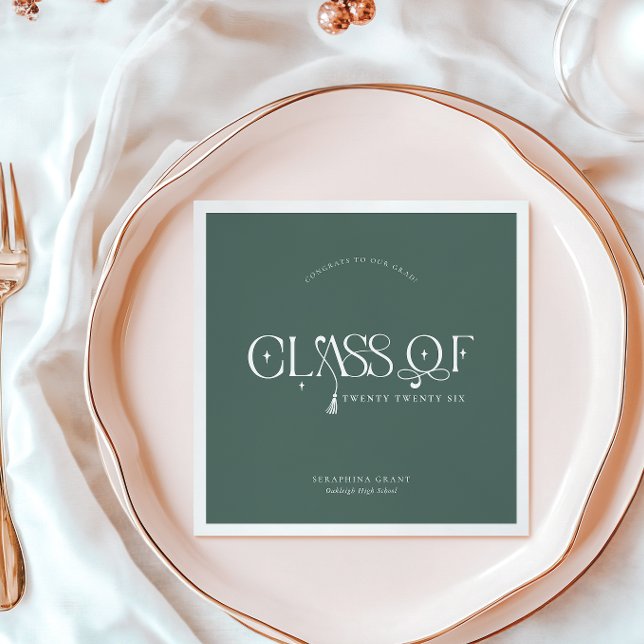 Class Of | Modern Personalized Graduation Party Napkin (Creator Uploaded)