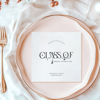 Class Of | Modern Personalized Graduation Party Napkin