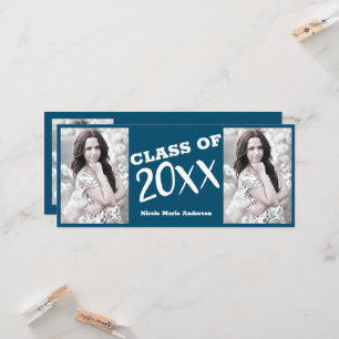 CLASS OF Photo Graduation Grad Party Celebration   Invitation