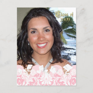 Class of Pink Girly Photo Graduation Invitation