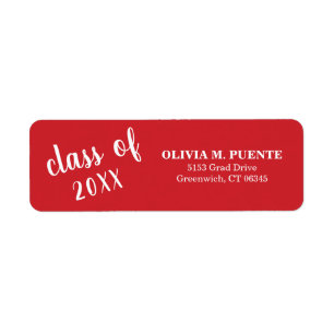 Class Of Red Graduation Return Address