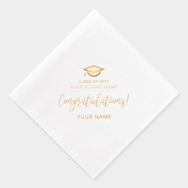 Class of School Graduation Party Congratulations Foil Napkins (Right)