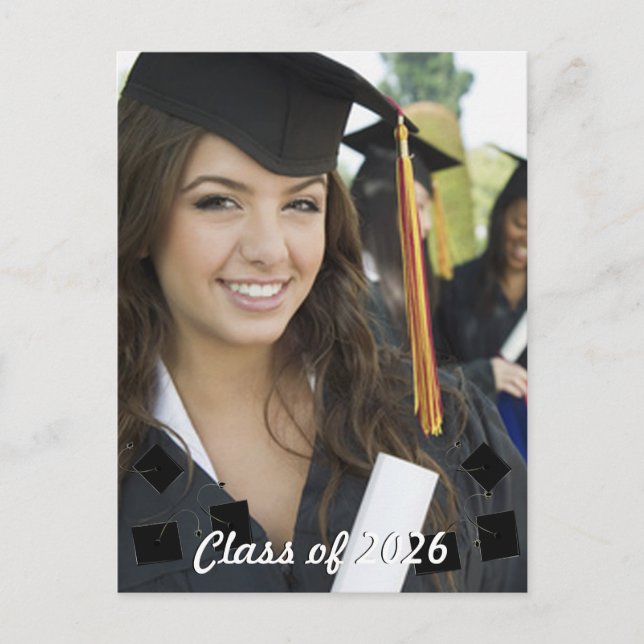 Class of Senior Graduation Photo Invitation Postcard (Front)