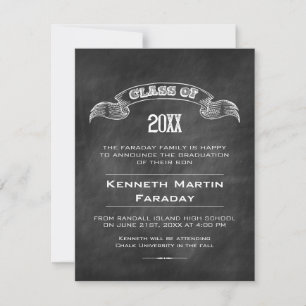 Class of Simple Chalkboard Graduation Announcement