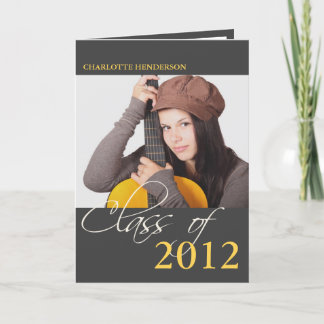 Class of slate grey graduation photo announcement