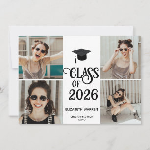 Class of Twenty Two Photo Collage Gold Graduation Announcement