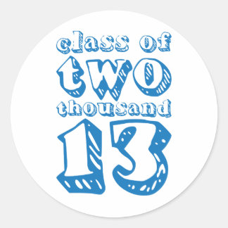 Class of two thousand 13 - Blue Classic Round Sticker