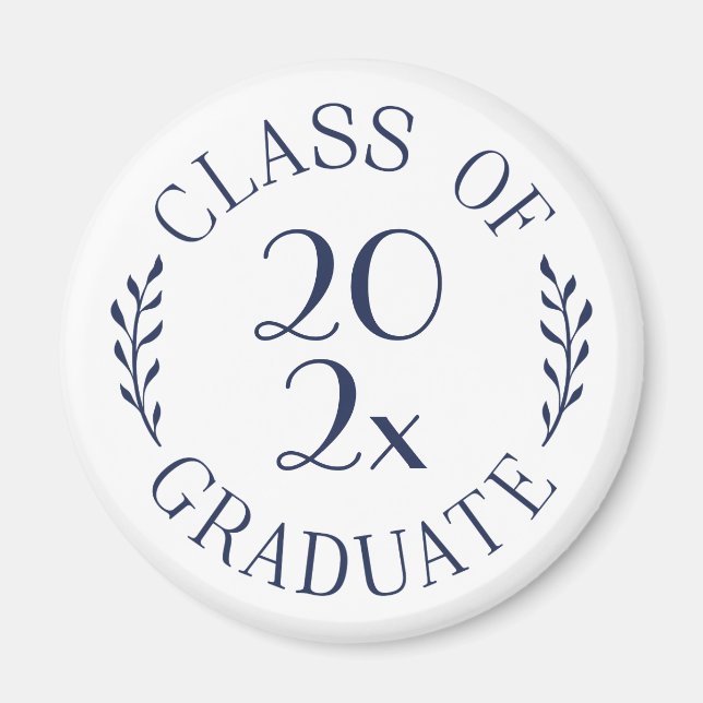 Class of Year Graduate Chic Navy Typography Magnet (Front)