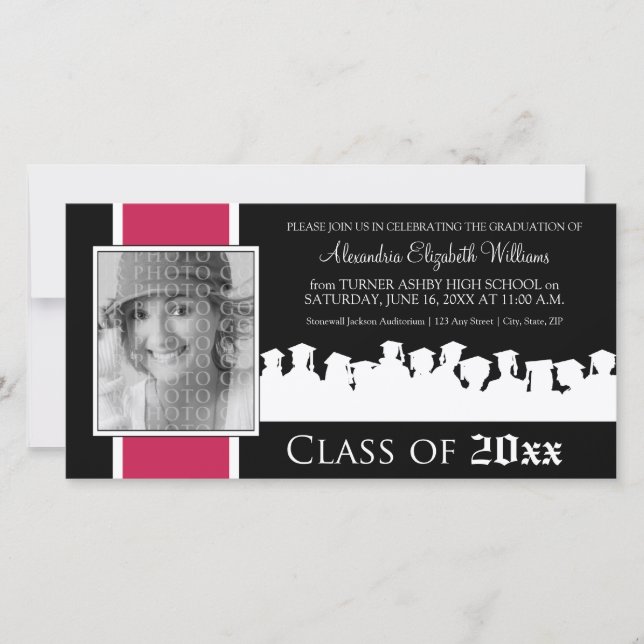 Class of [YEAR] Graduation Announcement: fuschia (Front)