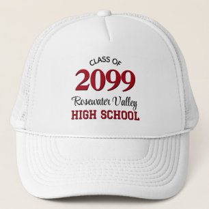 Class of Year School Colours Red Black Trucker Hat